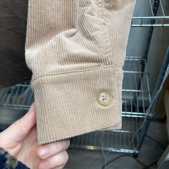 Arula Women's Ivory Corduroy Shacket Size 1X Colorblock Patchwork Boho Jacket - Picture 5 of 16